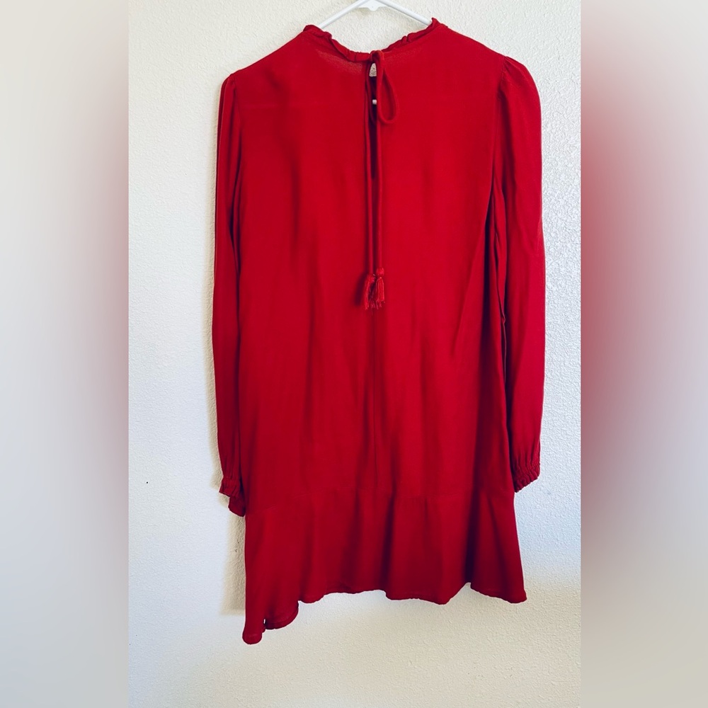 ⭐️ Zara Trafaluc Long Sleeve Mini Dress With Tie String In Size M - Picture 6 of 9